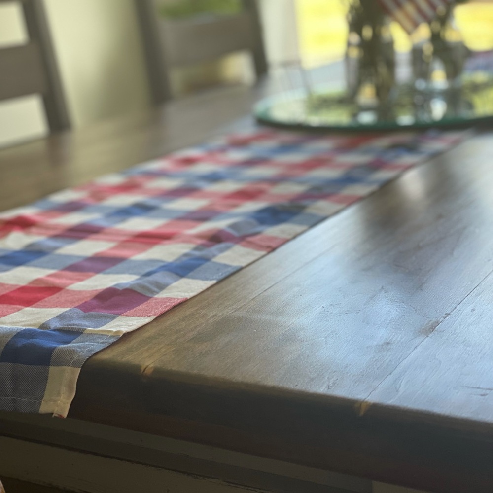Red, white and blue table runner
